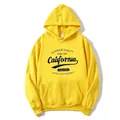 Bright yellow casual hooded sweatshirt for women with California letter print design - Yellow