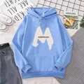Light blue fleece-lined drawstring hoodie with graphic print and kangaroo pocket - S / Sky Blue
