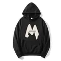 Sweat à capuche noir surdimensionné pour femme avec imprimé lettres et poche kangourou - S / Noir