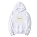 Sweat à capuche blanc doublé avec imprimé graphique ADERRASH et grande poche kangourou - S / Blanc