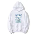 Damen Oversize-Hoodie in Weiß mit Gänseblümchen-Print und praktischer Kängurutasche - S / Weiß