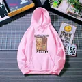Detail eines rosa Kapuzenpullovers mit Katzenprint, Kängurutasche und Kordelzugkapuze - S / Knallpink