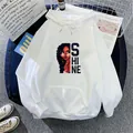 Übergroßer weißer Damen-Hoodie mit Shine-Kunstdruck und vorderer Kängurutasche - S / Weiß
