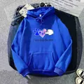 Blue oversized hoodie with 'I love dogs the most' print and front kangaroo pocket - S / Royal Blue
