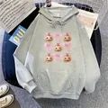 Light grey hoodie with pink bow pumpkin print and convenient front kangaroo pocket - S / Light Gray