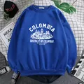 Royal blue crewneck sweatshirt featuring a vintage Columbia graphic and ribbed cuffs - S / Royal Blue