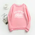 Piatto di felpa rosa a girocollo con stampa retrò Colombia e accessori per lo stile di vita - S / Rosa