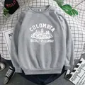 Women's grey oversized sweatshirt with Colombia graphic and architecture print - S / Gray