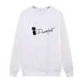 Loose white crewneck sweatshirt featuring a black cartoon cat print and Purrrfect text - S / White