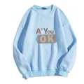 Damen Oversize-Sweatshirt in Hellblau mit Rundhalsausschnitt und A' You OK Grafikdruck - S / Himmelblau