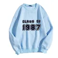 Light blue crewneck sweatshirt featuring a vintage 1987 print and dropped shoulders - S / Sky Blue