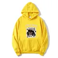 Sweat à capuche jaune avec imprimé dessin animé et poche kangourou coupe large - S / Jaune