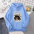 Mise à plat du sweat à capuche bleu clair avec imprimé cartoon et poche kangourou - S / Bleu ciel