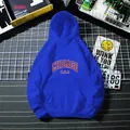Sweat à capuche bleu roi Chicago U.S.A. avec cordon de serrage et poche kangourou - M / Bleu
