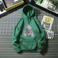 Women's dark green oversized fleece hoodie featuring a geometric bear graphic print - M / Dark Green