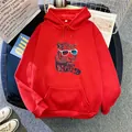 Felpa rossa oversize con stampa tigre retrò e tasca a marsupio in stile flat lay chic - S / Rosso