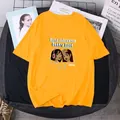 Bright yellow crewneck t-shirt featuring pop art female graphic and cotton texture - S / Turmeric