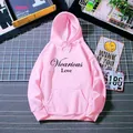 Pink oversized hoodie with Vicarious Love print and drawstring hood on mesh background - S / Hot Pink