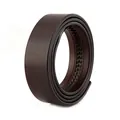 Dark brown leather belt with lychee texture and automatic ratchet track for men - Dark Brown / 105