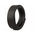 Men's black premium leather automatic belt strap with textured finish and fine stitching - Black / 105