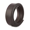 Men's dark brown genuine leather belt strap with automatic buckle track and stitched edges - 105 / Coffee