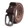 Ceinture classique en cuir véritable marron pour hommes avec une boucle ardillon - 105 / Café