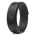Ceinture homme en cuir véritable noir avec gaufrage crocodile élégant et raffiné - 105cm / Sangle de Ceinture Uniquement (Sans Boucle) / 3,5 cm de Large / Noir