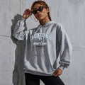 Felpa con cappuccio grigia casual con stampa California e stile sportivo vintage - XS / Grigio chiaro