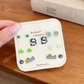 Set di 7 paia di orecchini da donna con motivi di panda e zampa di gatto nera - Stile Panda e Zampa di Gatto Mahjong (HMS5)