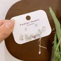 Six-piece earring set featuring butterfly and flower designs with silver tassels - Colorful Butterfly (3 Pairs Set) (HDR001)