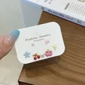 Cute cartoon fruit stud earrings set featuring cherry, cloud, and star designs on white card - Apple Cherry (XRT17) / 3 Pairs Set / Pink