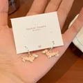 Cute pink dachshund earrings with colorful polka dots on silver hoops and jewelry card - Brown Dachshund Hoop Style