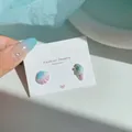 Asymmetric shell and ice cream cone earrings with blue-purple gradient glitter finish - Purple Blue Conch Shell