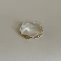 Close-up of vintage silver ring with amber enamel rhumb pattern and beaded edges - Silver Base Amber Rhombus (Style 5 Ring)