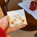 Three-pair festive earring set with Chinese fortune characters and lucky cat motifs - Blessing Fortune Maneki Neko Set Style (ZCM8)