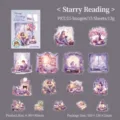 Starry Night PET-Aufkleber-Set mit 15 Designs mit lesenden Mädchen und Büchern - 15 Stück/Packung / Sternenfluss Schatten
