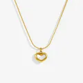 Minimalistische Goldene Titan-Halskette mit Herz-Perlmutt-Anhänger für Damen im Detail - Halskette (865) / Gold