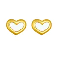 Elegante Herz-Ohrstecker aus Gold mit weißer Perlmutt-Einlage für Damen - Ohrstecker (7217) / Gold