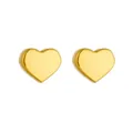Minimalistische Herz-Ohrstecker aus 18K vergoldetem Titanstahl mit hochglanzpoliertem Finish - Ohrstecker / Gold