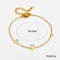 Goldenes Edelstahl-Herzarmband mit 16+5cm verstellbarer Kette für Damen Schmuck - Herz Armband (551) / Gold