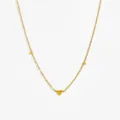 Minimalistische goldene Edelstahlkette mit drei kleinen Herzanhängern für Damen - Herz Halskette (8142) / Gold