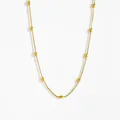 Minimalist double-layered gold snake chain necklace with smooth oval bead accents - 60CM / Gold Bracelet (5102)