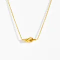 18K vergoldete Titanstahlkette mit einzigartigem Herzknoten-Anhänger im Port-Stil - Halskette / Gold