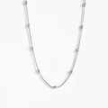 Minimalist double-layer stainless steel snake chain necklace with polished beads - 60CM / Steel Color Bracelet (5400)