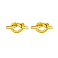 Elegante vergoldete Ohrstecker mit Knotendesign und matter Goldoberfläche auf weißem Hintergrund - Ohrstecker / Gold