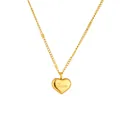 Elegante collana con ciondolo a cuore dorato per donna con incisione Love e catena raffinata - Oro