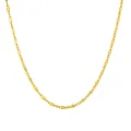 Macro detail of a 2.4mm golden stainless steel bead chain with smooth polished finish - Lips Chain / Gold