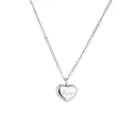 Collana con ciondolo a cuore in argento lucido con incisione Love su catenina - Argento