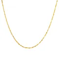 Macro shot of 2.4mm gold titanium steel bead chain with sparkling textured finish - Floral Chain / Gold