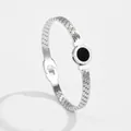 Silbernes Titanstahl-Armband mit römischen Ziffern und LOVE-Gravur im Uhrenarmband-Stil - Römischer Stil (4018) / Stahlfarben